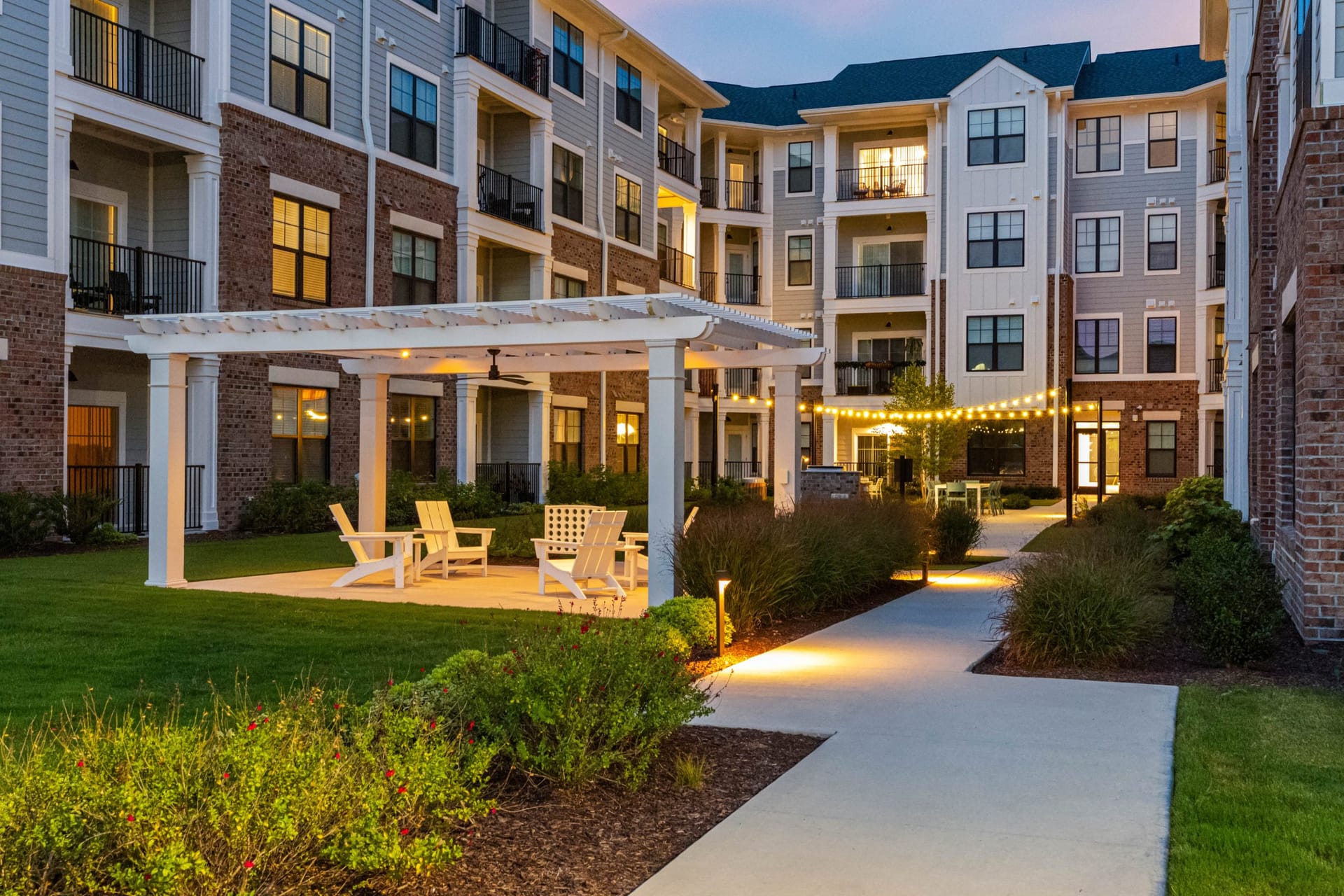 Allure at Edinburgh Chesapeake, VA — building facade aerial photography by Delray Drones