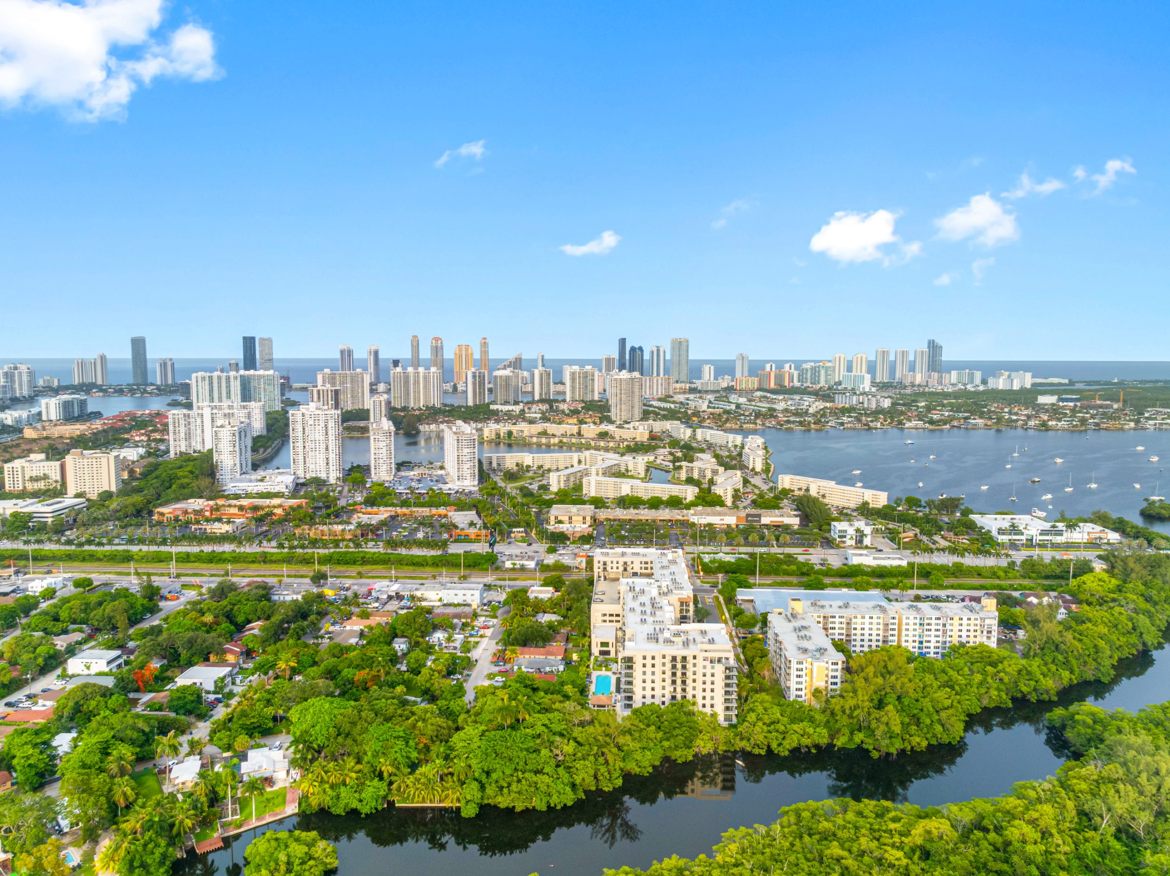 Arvella Aventura Miami, FL  — site context aerial photography by Delray Drones