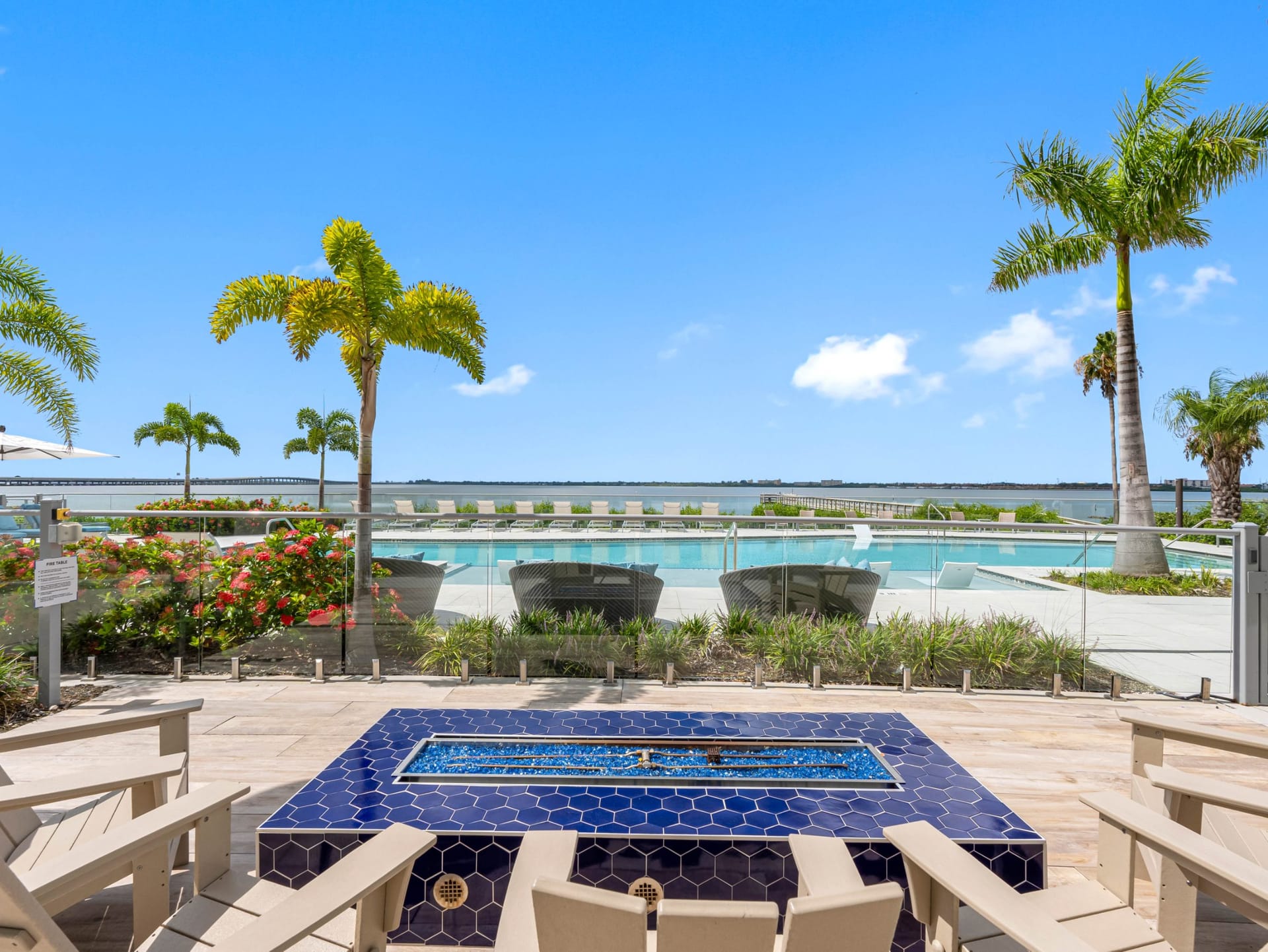 Bainbridge Bayview Clearwater, FL — amenity space aerial photography by Delray Drones