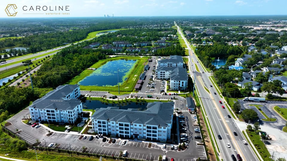 Caroline Waterford Lakes — Orlando, FL multifamily aerial photography by Delray Drones