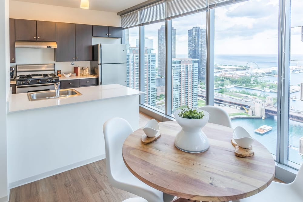Coast at Lakeshore East Chicago, IL — building facade aerial photography by Delray Drones