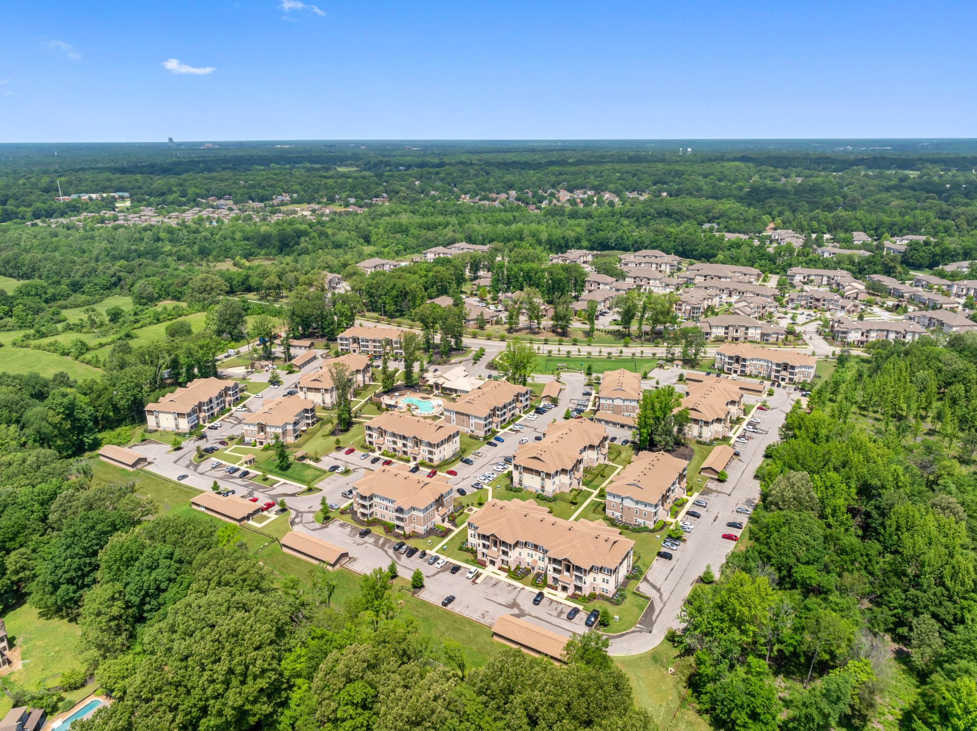 Dream Germantown Apartments Memphis, TN — rooftop and skyline aerial photography by Delray Drones