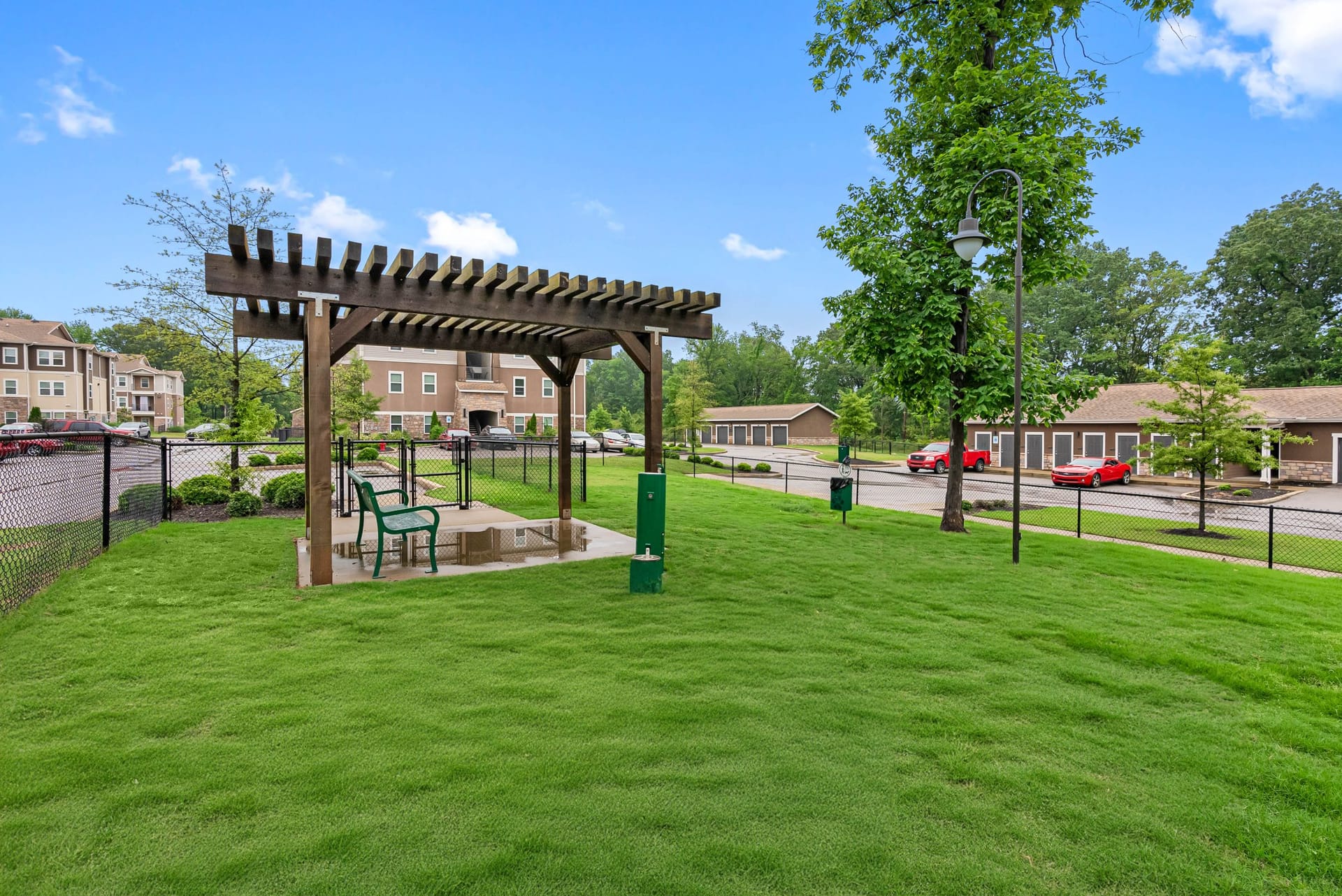 Dream Germantown Apartments Memphis, TN — leasing center exterior aerial photography by Delray Drones