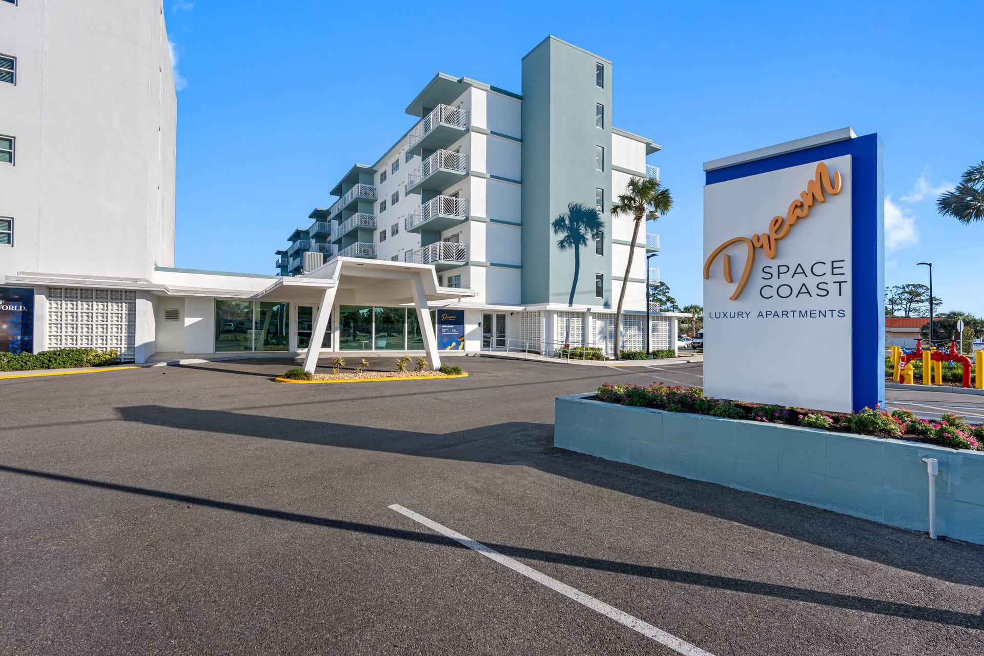 Dream Space Coast Titusville, FL — building facade aerial photography by Delray Drones