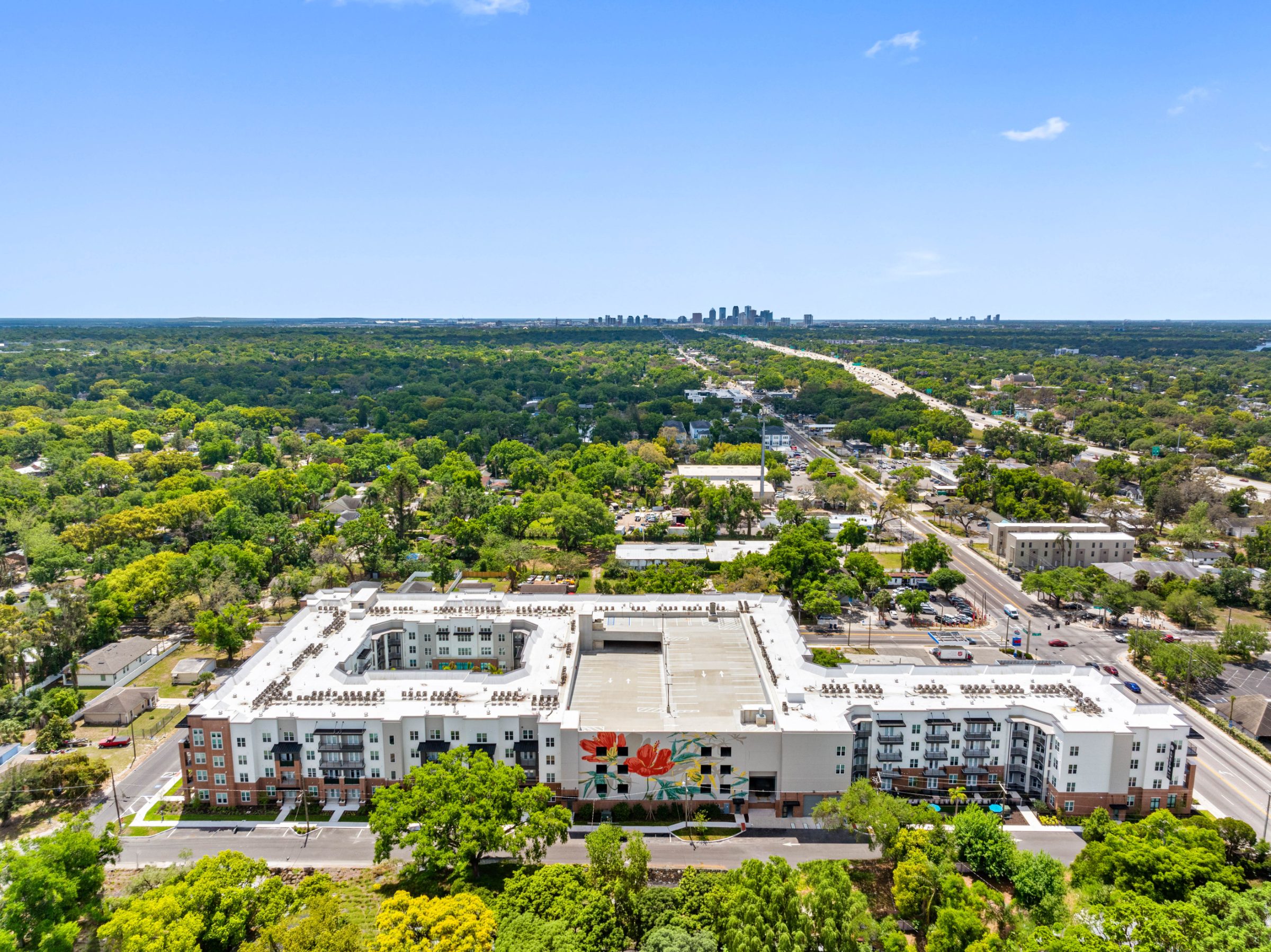 Evelyn City Lofts Tampa, FL — leasing center exterior aerial photography by Delray Drones
