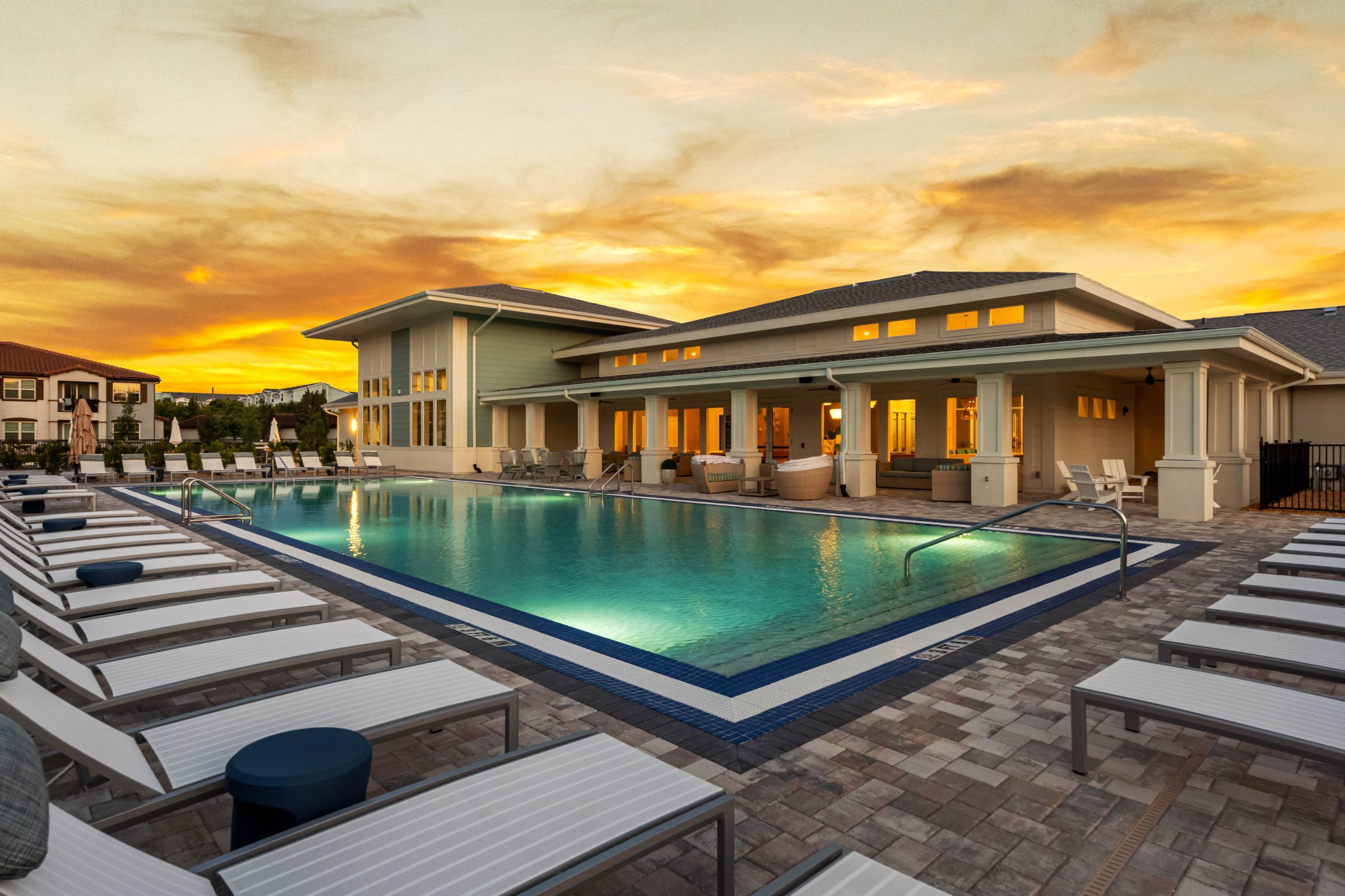 Montego Reserve Fort Myers, FL — amenity space aerial photography by Delray Drones