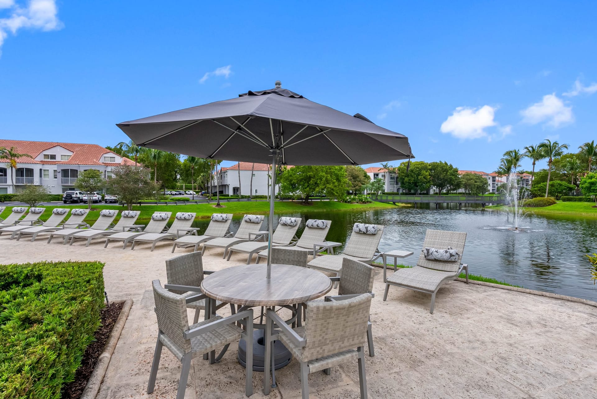 Palms Of Doral Doral, FL — leasing center exterior aerial photography by Delray Drones