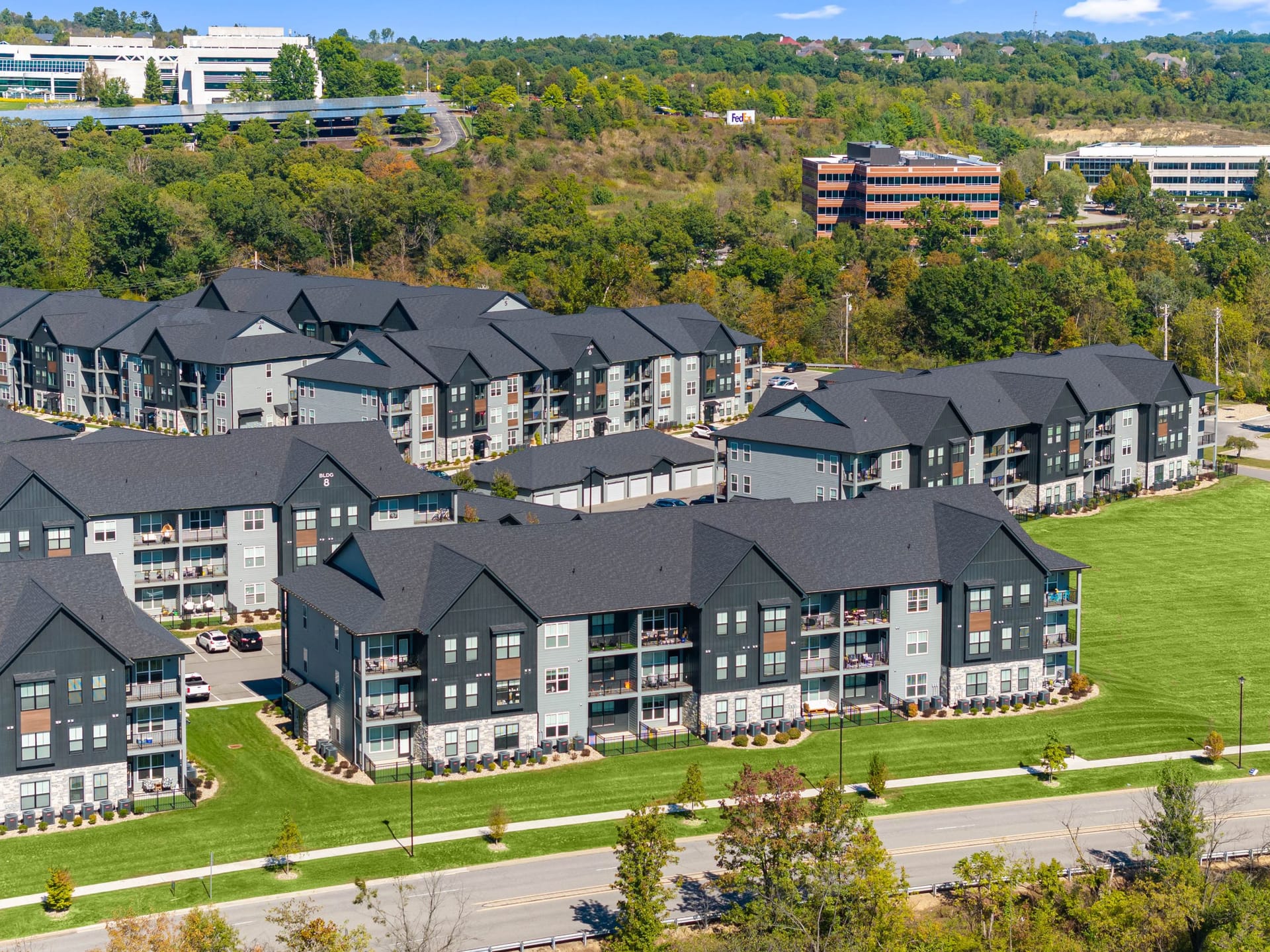 Prism At Diamond Ridge Moon Township, PA  — aerial overview aerial photography by Delray Drones