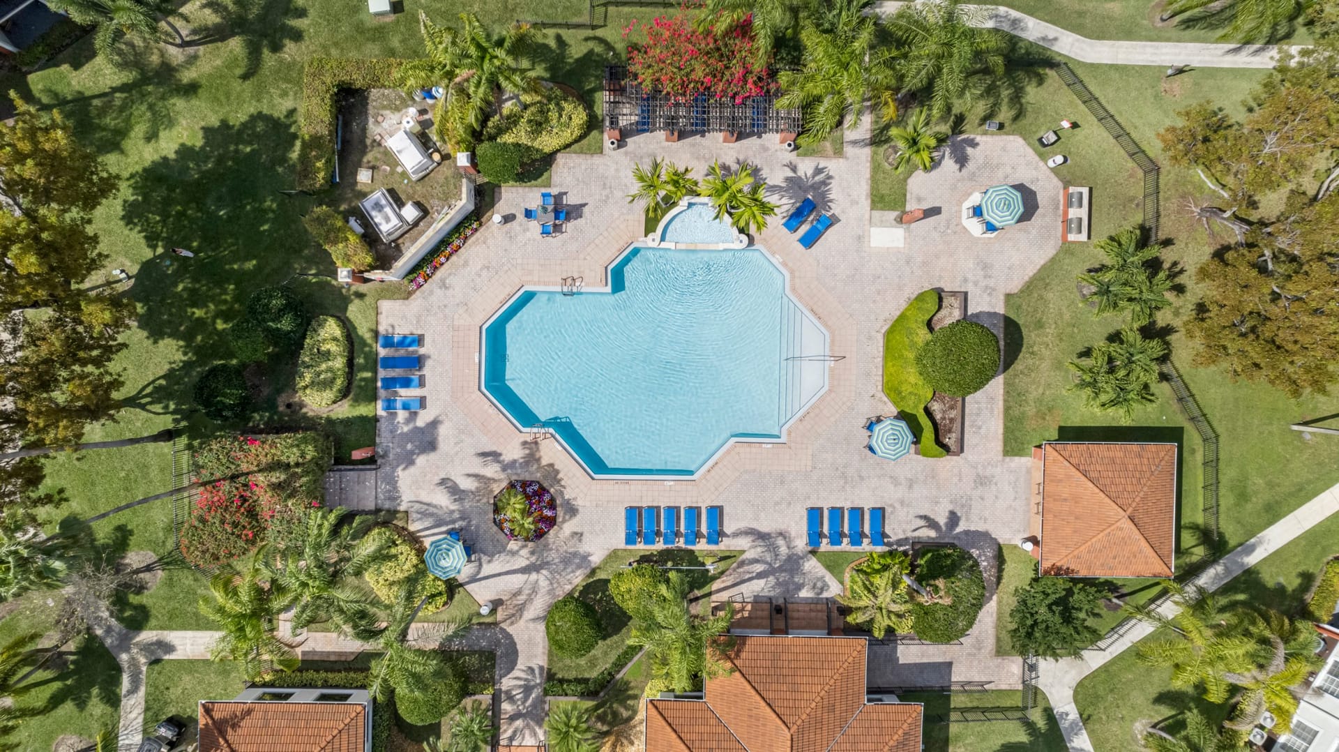 Sunset Gardens Miami, FL — building facade aerial photography by Delray Drones