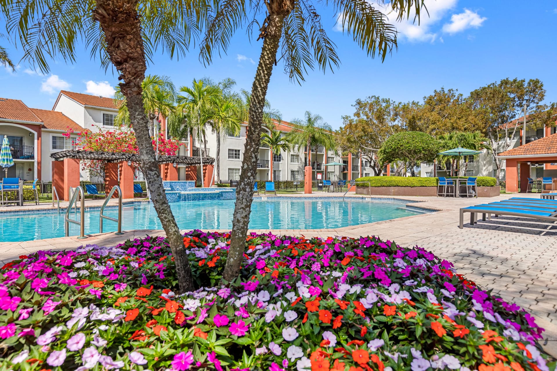 Sunset Gardens Miami, FL — leasing center exterior aerial photography by Delray Drones