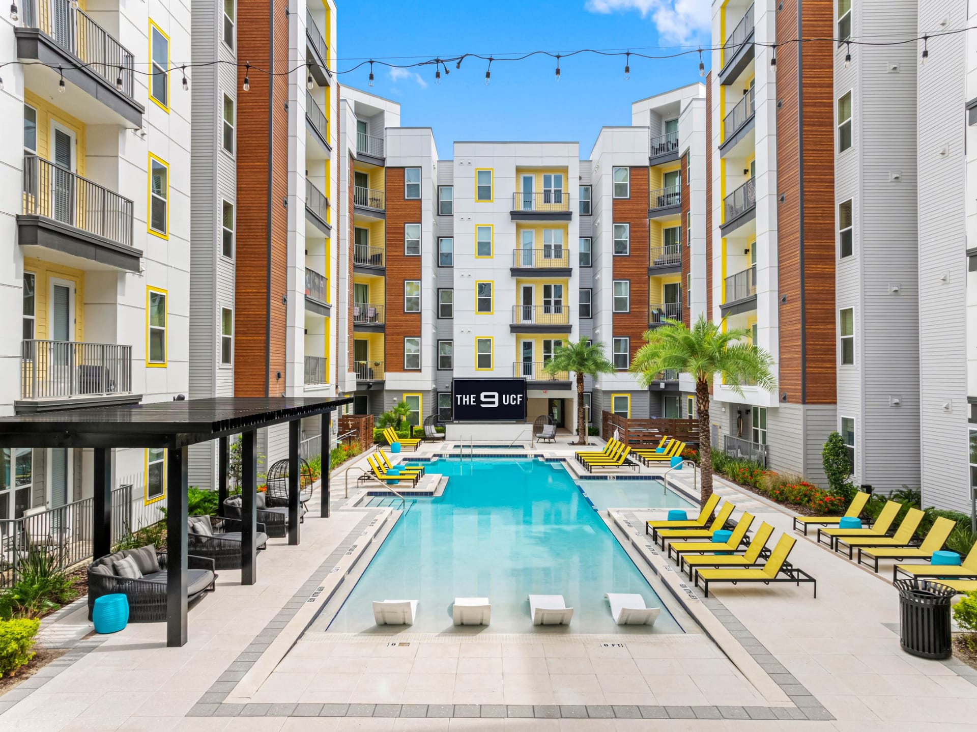 The 9 Ucf Orlando, FL — building facade aerial photography by Delray Drones