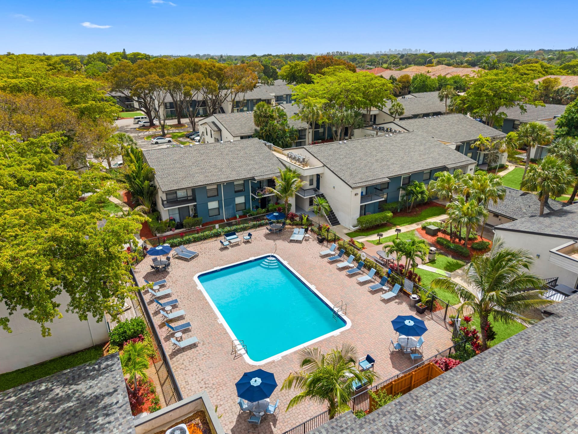The Osprey Tamarac, FL — amenity space aerial photography by Delray Drones