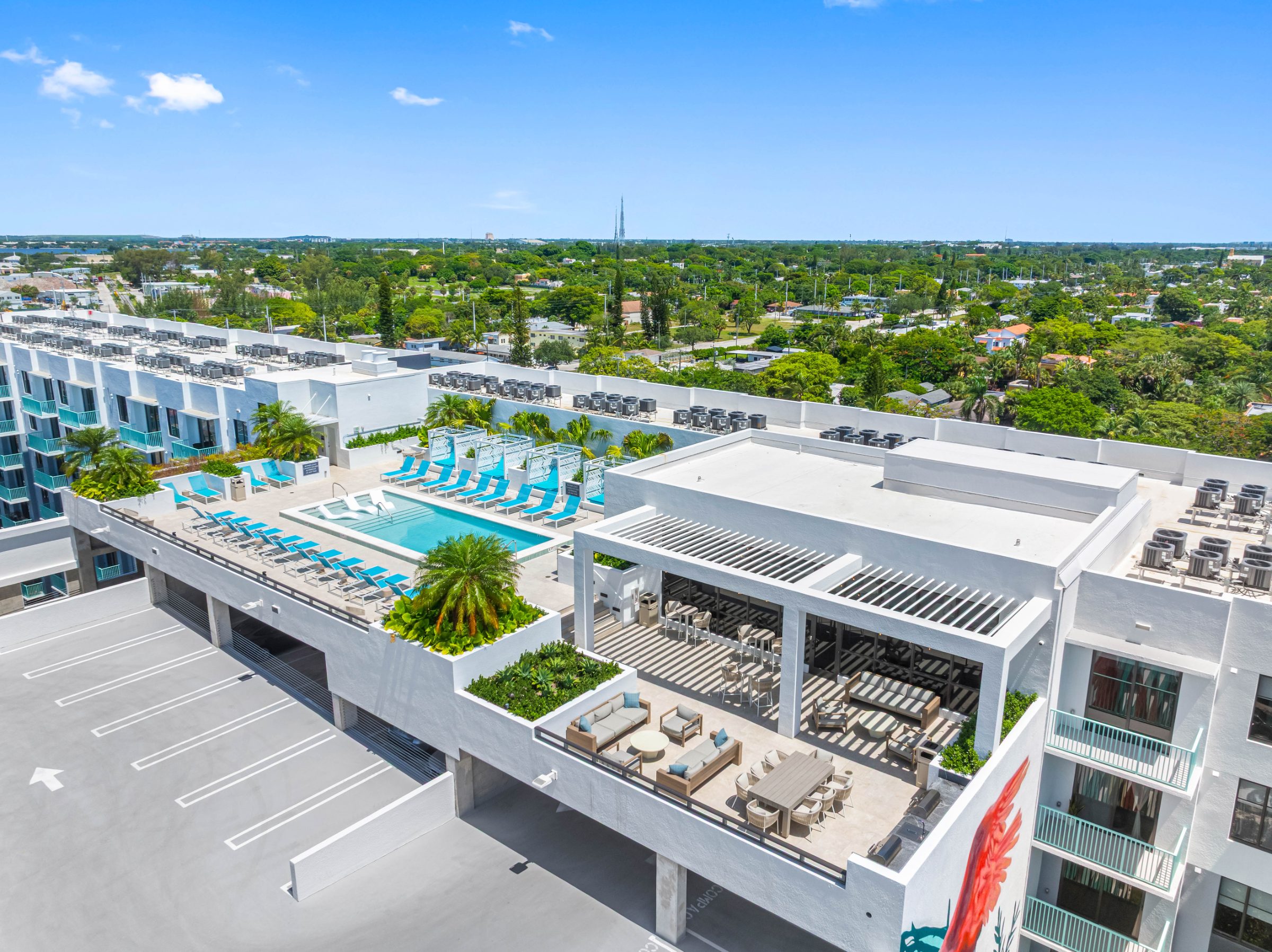 The Spruce  West Palm Beach, FL — amenity space aerial photography by Delray Drones