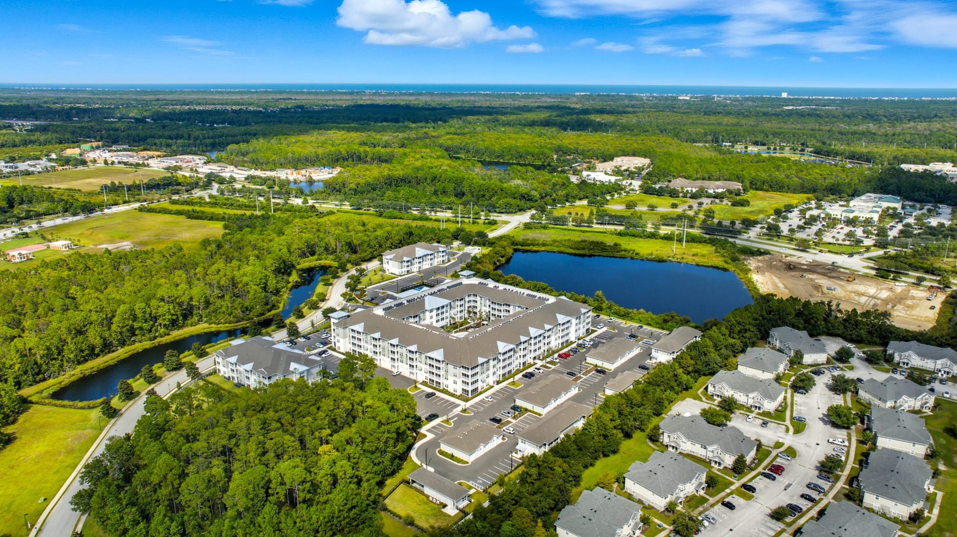 The Wilton Palm Coast, FL — site context aerial photography by Delray Drones