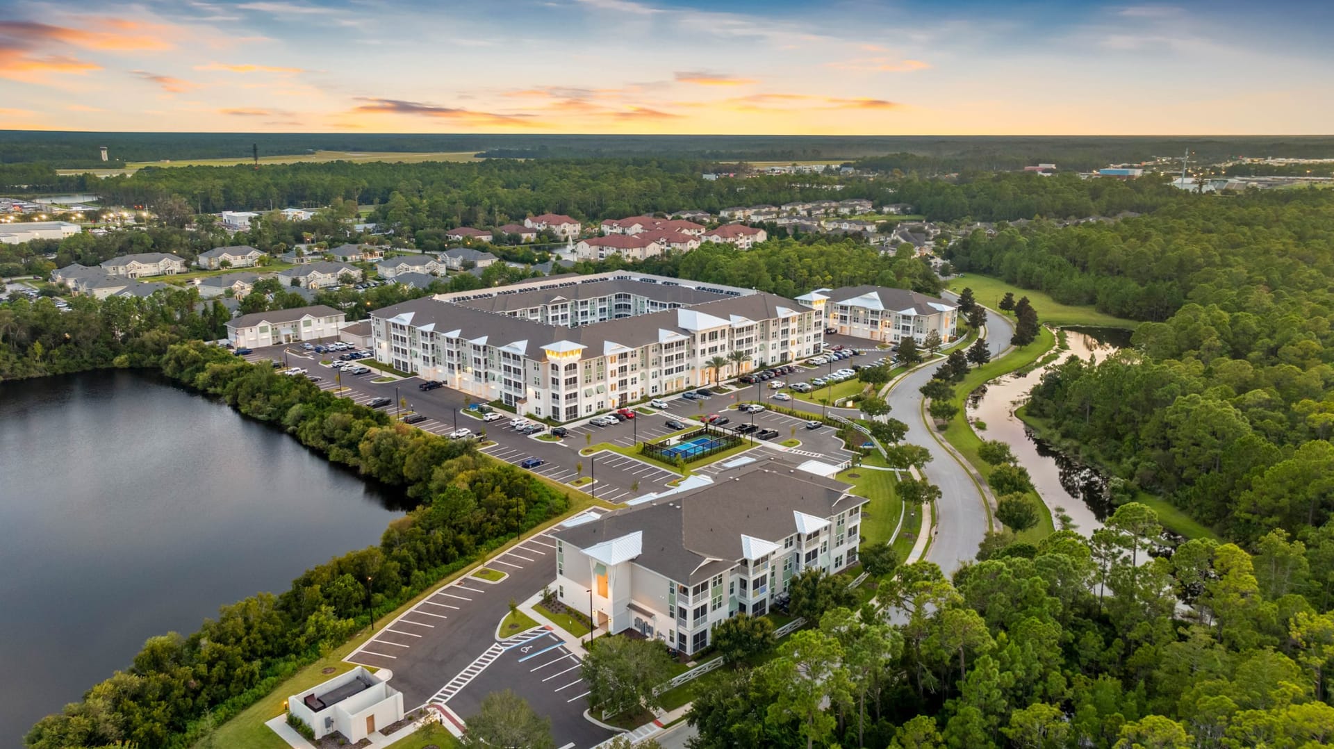 The Wilton Palm Coast, FL — lifestyle detail aerial photography by Delray Drones