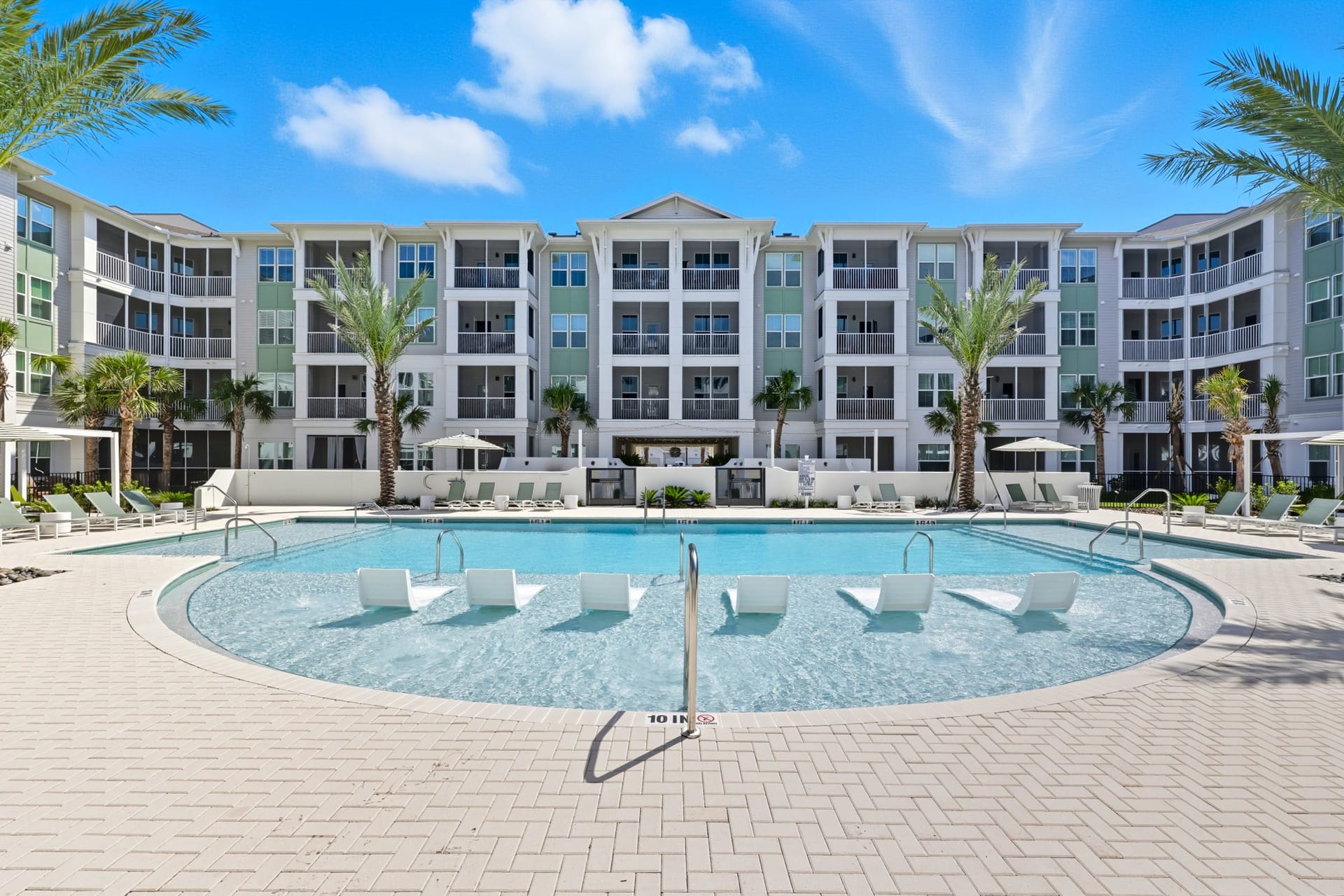 The Wilton Palm Coast, FL — leasing center exterior aerial photography by Delray Drones