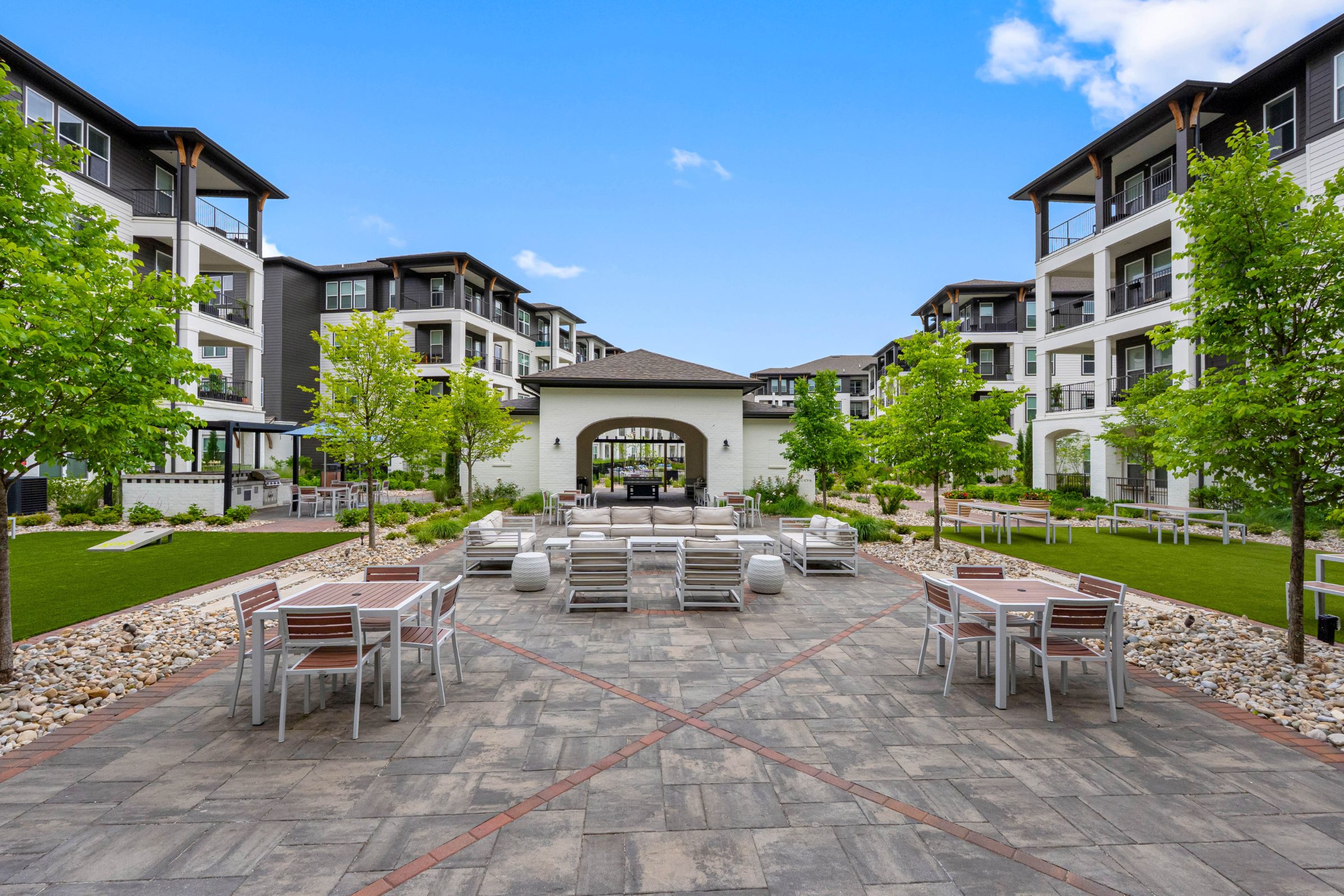 Velo Riverside Apartments Dayton, KY — property exterior aerial photography by Delray Drones